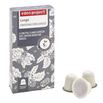Eden Project Biodegradable Coffee Capsules Lungo – Pack of 10 image(1)