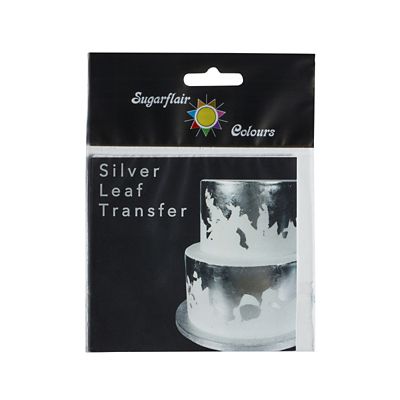 Sugarflair Edible Silver Leaf Transfer Sheet – 8cm Square image(1)