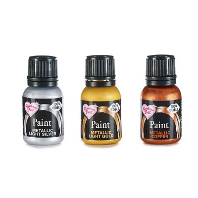 Rainbow Dust Edible Metallic Paint Trio - (Image 1)