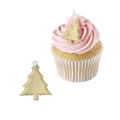 Glistening Gold Tree Edible Sugarcraft Cake Toppers – Pack of 6 - (Image 2)