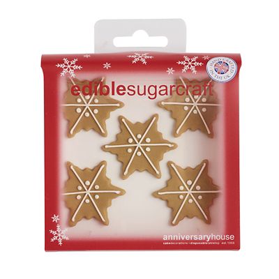 Gingerbread Snowflakes Edible Sugarcraft Cake Toppers – Pack of 6 image(1)