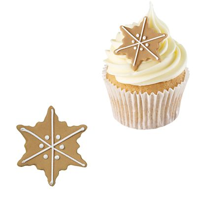 Gingerbread Snowflakes Edible Sugarcraft Cake Toppers Pack Of 6