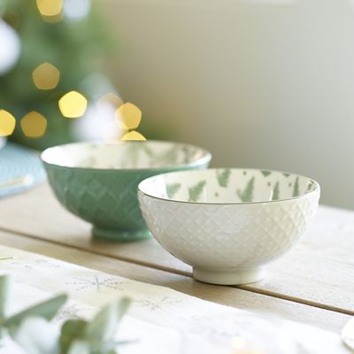 Festive Forest Textured Christmas Snack Bowls – Set of 2 image(2)