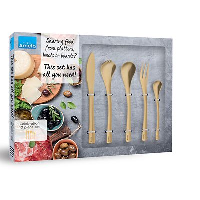 Amefa Celebration 10-Piece Tapas Party Cutlery Gift Set Gold image(4)