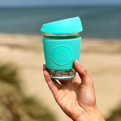 Neon Kactus Glass Eco Coffee Cup 340ml – Free Spirit Green - (Image 2)