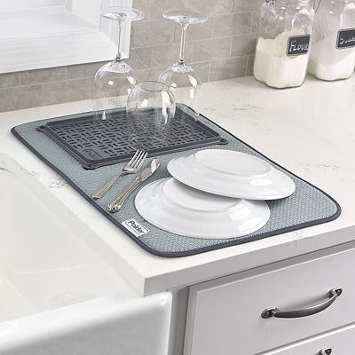 Polder Microfibre Dish Drying Mat And Glass Tray Lakeland