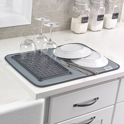 Polder Microfibre Dish Drying Mat And Glass Tray Lakeland