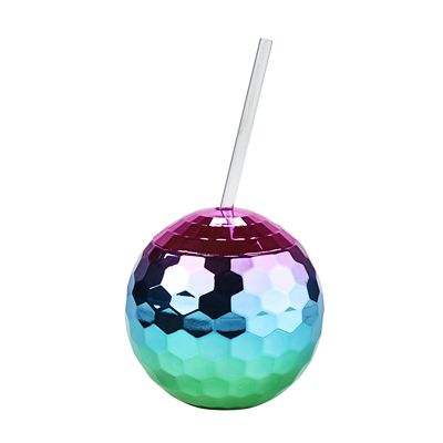 Disco Ball Cocktail Cup and Straw - (Image 2)