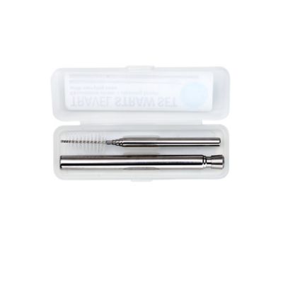 Kikkerland Telescopic Stainless Steel Travel Straw with Carry Case and Cleaning Brush image(5)