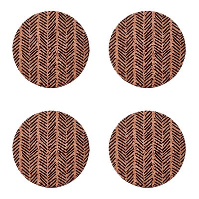 Typhoon Printed Cork Coasters – Set of 4 - (Image 1)