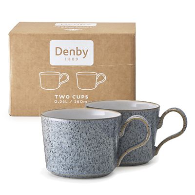 Denby Pottery Studio Grey Cappuccino Cups – Set of 2 - (Image 2)