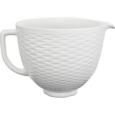 KitchenAid 3D Embossed White Ceramic Bowl 5KSM2CB5TLW - (Image 1)