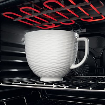 KitchenAid 3D Embossed White Ceramic Bowl 5KSM2CB5TLW - (Image 3)