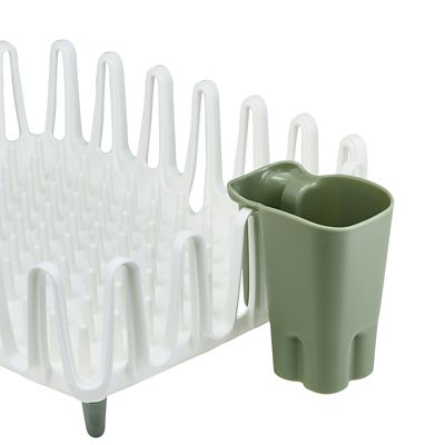 ILO Clam Shell Small Dish Drainer Rack White and Sage Green image(5)