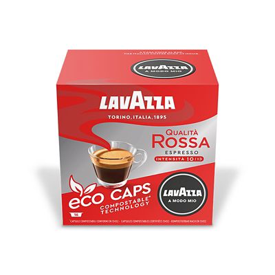 16 Lavazza A Modo Mio Espresso Qualita Rossa Eco Caps Coffee Capsules image(2)