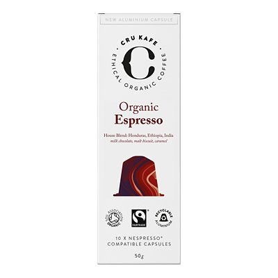 10 CRU Kafe Organic Espresso Recyclable Coffee Capsules  image(1)