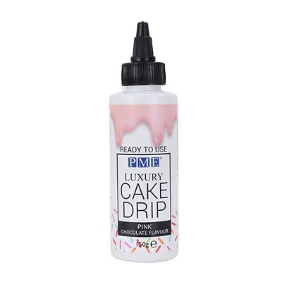 PME Ready-to-Use Cake Drip and Drizzle – White Chocolate Flavour Pink - (Image 1)