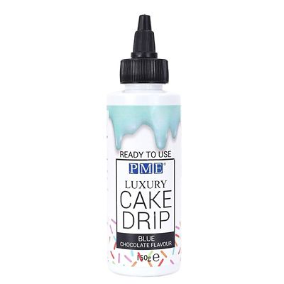 PME Ready-to-Use Cake Drip and Drizzle – White Chocolate Flavour Blue image(1)