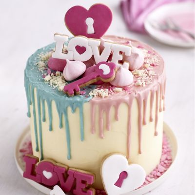 PME Ready-to-Use Cake Drip and Drizzle – White Chocolate Flavour Blue image(2)