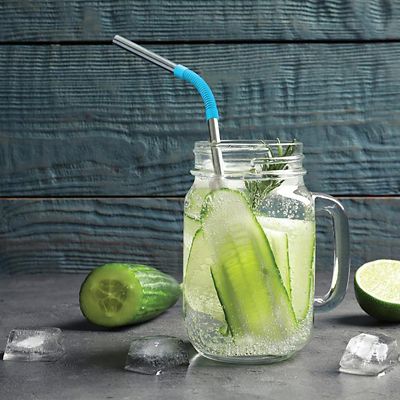 2 Asobu Reusable Flexible Stainless Steel and Silicone Straws  - (Image 2)