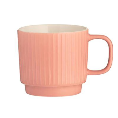 Mason Cash Embossed Line Mug Pink 400ml image(1)