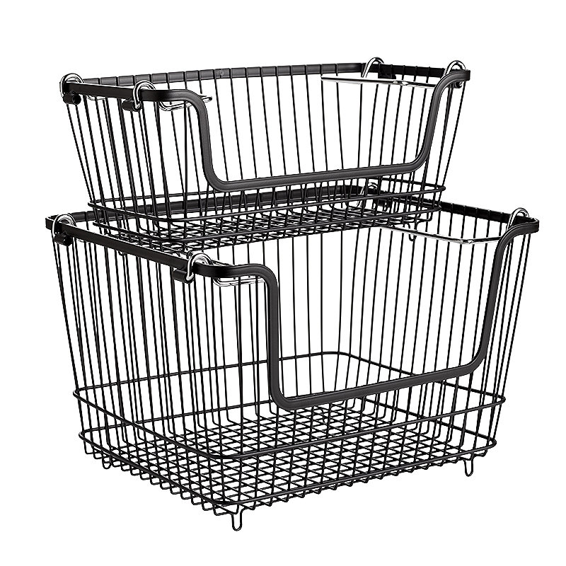 Lakeland Stackable Wire Storage Baskets, Small Stacking Wire Shelves