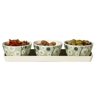 Lakeland Cherry Flower Bamboo Dip Bowl Set image(1)