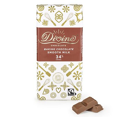 Divine 34% Cocoa Smooth Milk Baking Chocolate Bar 150g image(1)
