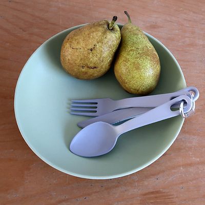 Zuperzozial Take-3 Bamboo Cutlery Set Blue – Knife, Fork and Spoon image(2)