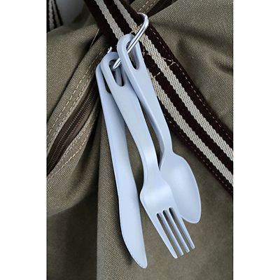 Zuperzozial Take-3 Bamboo Cutlery Set Blue – Knife, Fork and Spoon image(4)