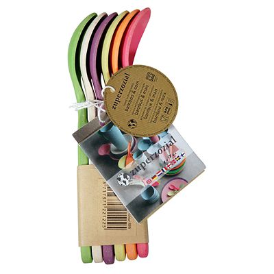 6 Zuperzozial Bamboo Spoonful of Colour Teaspoons  image(1)