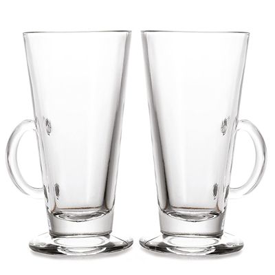 Large glass latte clearance mugs