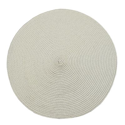 Circular Ribbed Linen Place Mat 35cm Dia. - (Image 1)