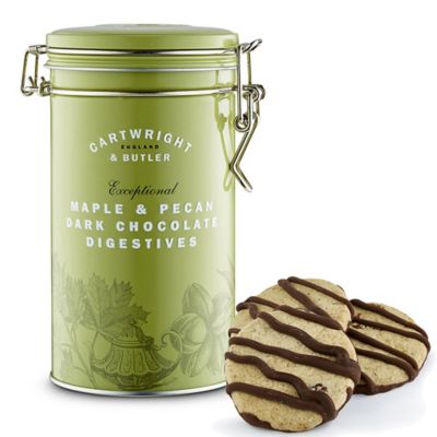 Cartwright & Butler Maple & Pecan Dark Chocolate Digestives Tin 200g image(1)