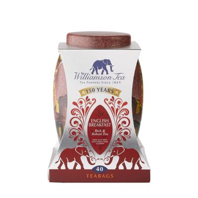 Williamson English Breakfast Tea 40 Bags in Red Elephant Tin - (Image 3)