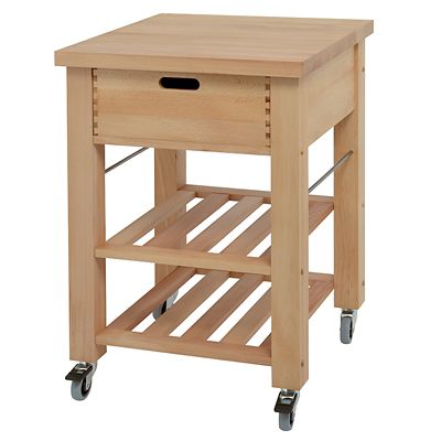 Eddingtons Lambourn Beechwood Kitchen Trolley 1 Drawer 60cm Lakeland