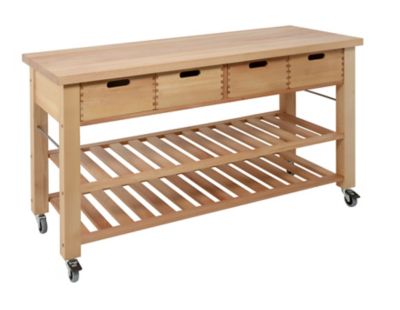 Eddingtons Lambourn Beechwood Kitchen Trolley 4 Drawer 150cm image(2)