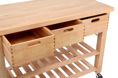 Eddingtons Lambourn Beechwood Kitchen Trolley 4 Drawer 150cm image(3)