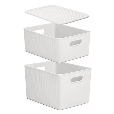 Tatay Baobab 15L & 22L Baskets with Lid Set - White image(1)