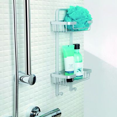 Tatay Double Basket Shower Caddy and Quick Fix Wall System Bundle - (Image 2)