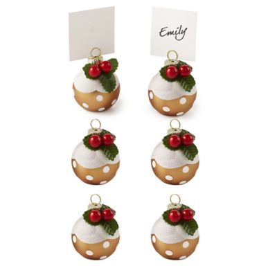 6 Christmas Pudding Bauble Place Settings image(1)