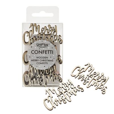20pc Wooden Merry Christmas Confetti image(1)