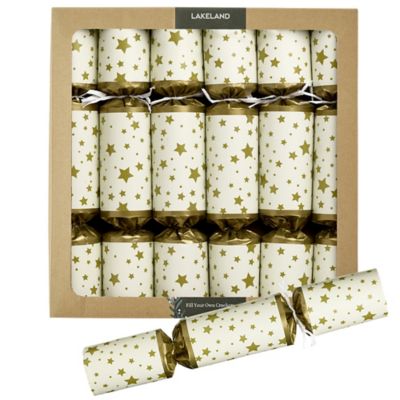 6 Fill-Your-Own Gold Star Christmas Crackers image(1)