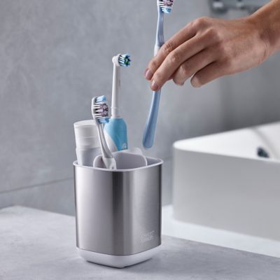 Joseph Joseph EasyStore Steel Toothbrush Caddy White - (Image 2)