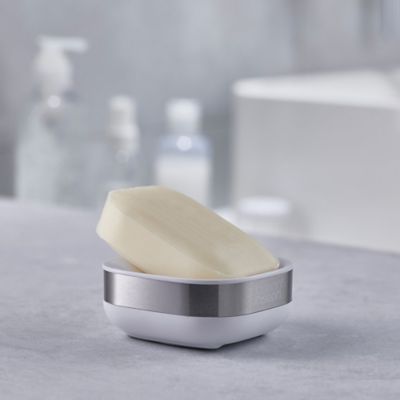 Joseph Joseph Slim Steel Compact Soap Dish White - (Image 2)