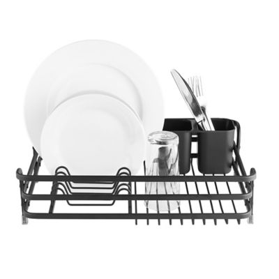 1Pcs Dish Drainer,Dish Drying Rack with Drainboard,2 Tier Dish Rack for  Kitchen Counter, Dish drainers for Inside Sink, Large Dish Strainers with 2  Cup Holder,Extra Drying Mat(Black)