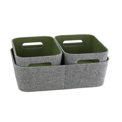 green storage baskets