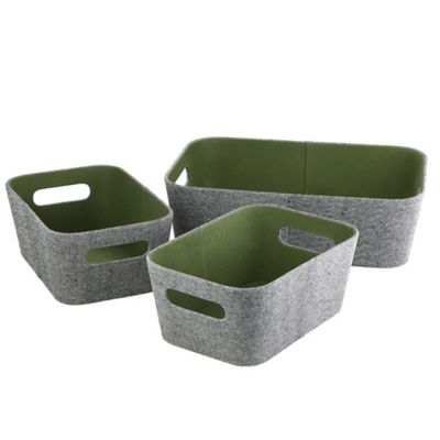 green storage baskets