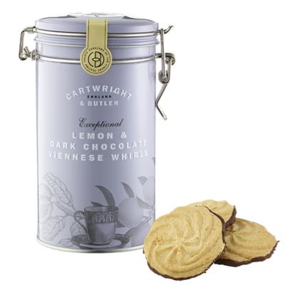 Cartwright Butler Lemon Dark Chocolate Viennese Whirls Tin 0g Lakeland