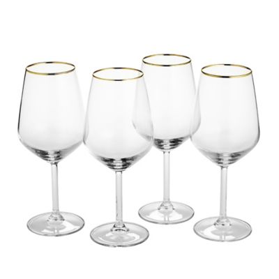 Gold rim wine deals glasses